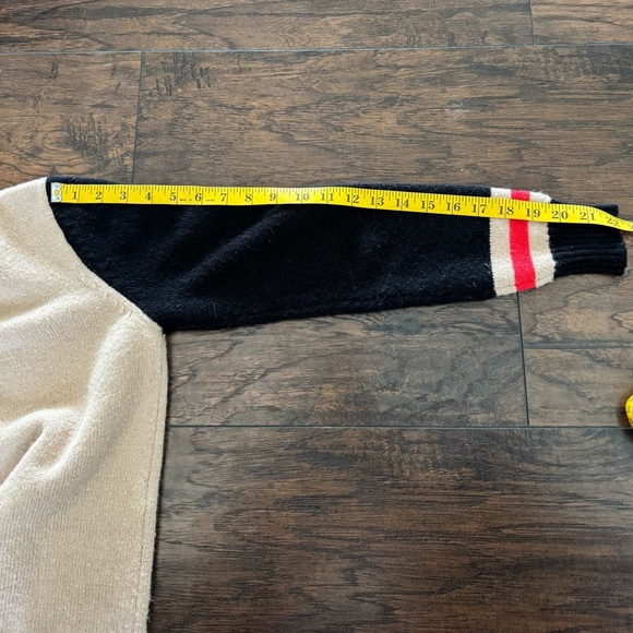 Made with Love tan black red turtleneck heart sweater womens size m - Picture 8 of 9